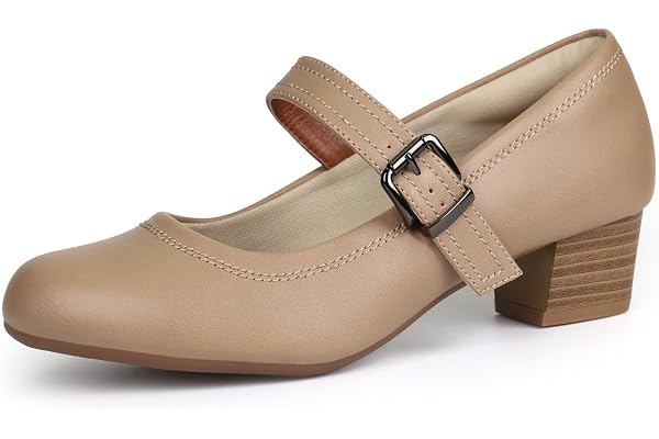 Ortho+rest Women Bunions Orthopedic Dress Shoes Mary Janes Shoes Low Chunky Heels Work Pumps