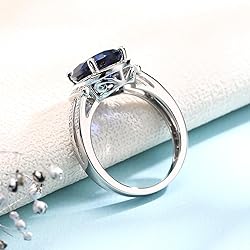 AGRULE Blue Sapphire Ring for Women Sterling Silver