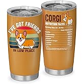 Corgi Gifts for Corgi Lovers Women, Men and Kids - 20oz Insulated Tumbler with Lid and Straw - Pet Lovers Gift, Cute Dog Cup - Mother’s Day Dog Moms, Christmas, Birthday Gift, Present