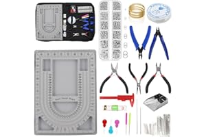 TOOLTOS Bead Boards Jewelry Making Supplies for Adult Bead Tray Necklace Design Board Bead Bracelet Making Kit Jewelry Repair Kit Beading Supplies Beading Mat Jewelry Tools with Pliers