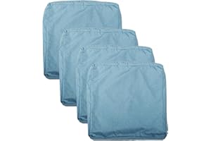 youngseahome Patio Seat Cushion Covers,Washable Slip Covers Replacement,Waterproof Outdoor Furniture Chair Cushion Cover for Couch,Garden,Sofa,Water Blue,24"×22"×4"(4 Covers Only)