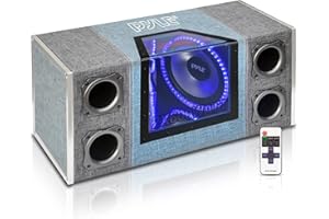 12'' Dual Series Vented Subwoofer Enclosure - High Powered Woofers with a Silver Paper Cone, Rear Vented Design with Built-in