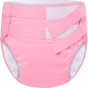 Littleforbig Soft Underwear Comfortable Washable Adjustable Reusable Waterproof Hook-and-Loop Adult Training Pants