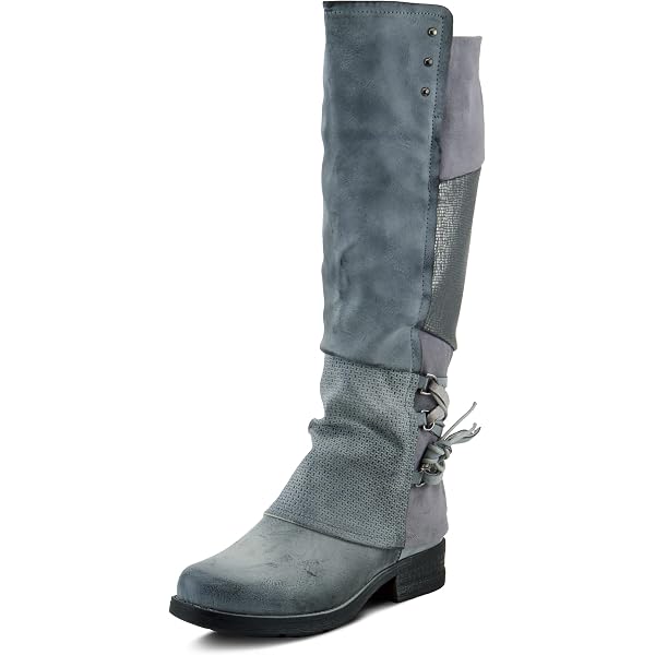 Bottes Naughty Monkey Story Teller - Taille 6 US Femme - Gris Cuir - Neuf Sans Boîte
