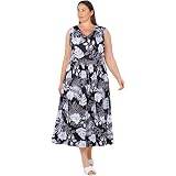 Tropical Puff Print Maxi Dress 