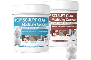 KCUT Epoxy Sculpt Clay, Epoxy Sculpt Pool Putty for Leaks Underwater AB Self-Hardening Modeling Compound Modeling Paste Clay for Sculpting, Modeling, Repairing, Filling, Metal, Wood, Tile, Ceramics White