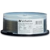 Verbatim M DISC BD-R 100GB 4X White Inkjet Hub Printable Blank Blu-Ray Recordable Media &ndash; 25pk Spindle