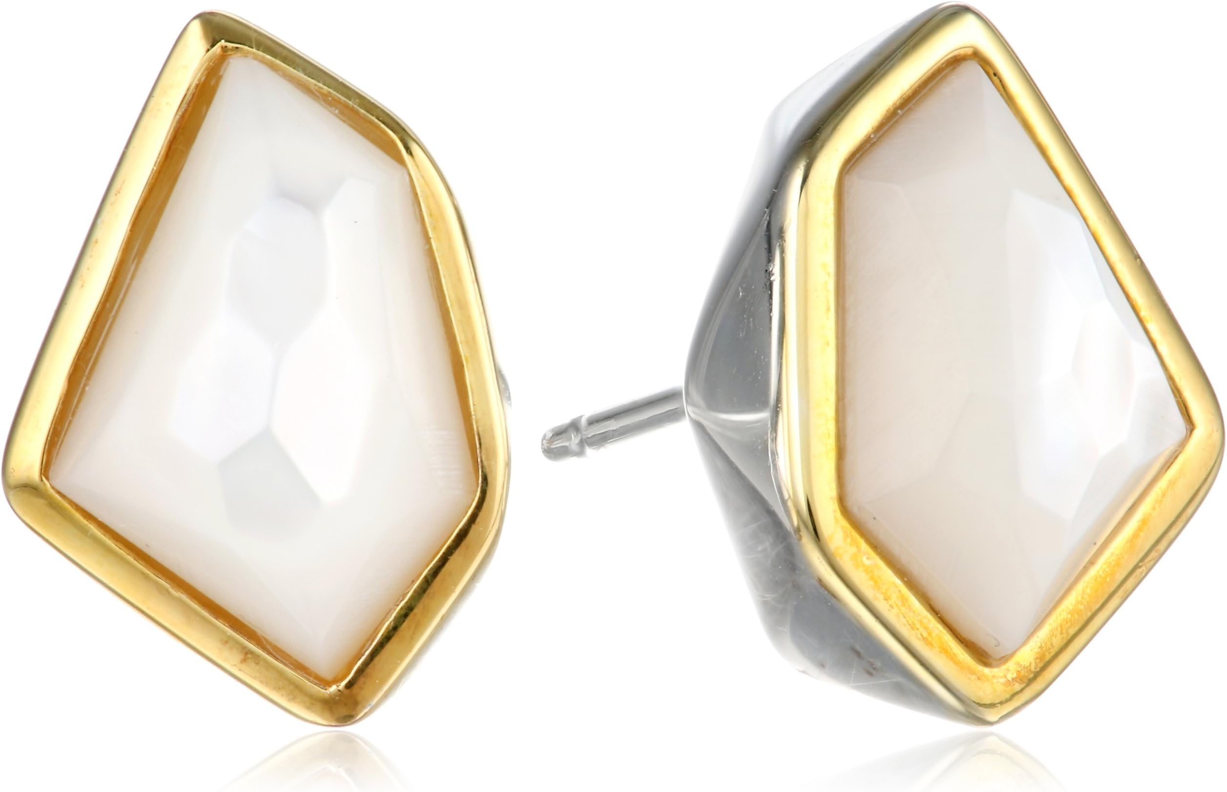 Kara Ross "Pyramid" Mother-Of-Pearl Stud Earrings