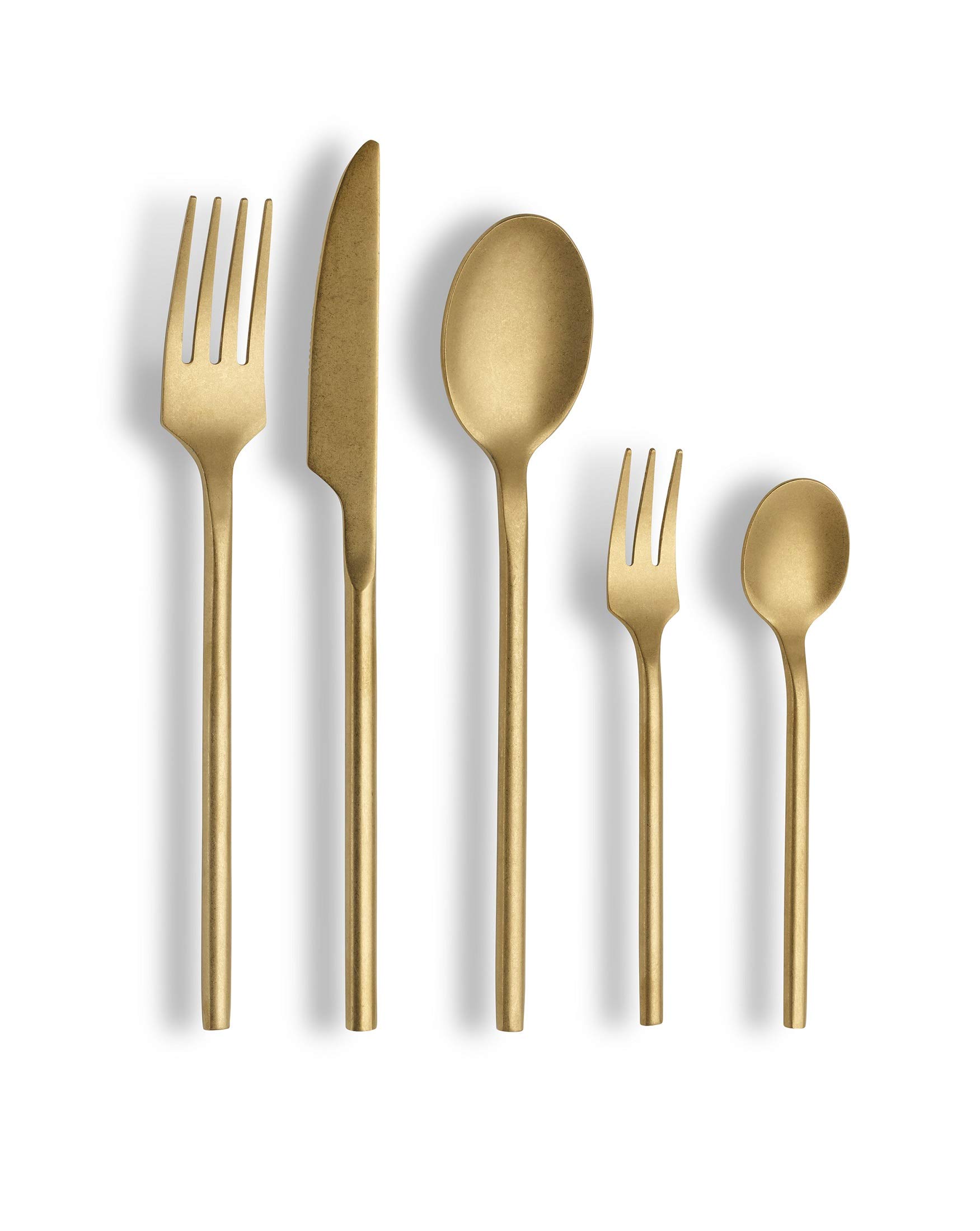 Echtwerk EW-BS-2025C Bari Cutlery Set Stonewashed Champagne 20-Piece with Cake Fork, Cutlery for up to 4 People, High-Quality Chrome-Nickel Steel, Stainless Steel