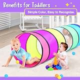 SENODEER Kids Play Tunnel Tent 6 ft Pop Up Mesh Crawl Obstacle Indoor Outdoor view 2