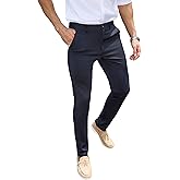 MRTOGENT Men's Dress Pants Slim Fit Flat Front Wrinkle-Resistant Premium Business Casual Pant - Easy Care, Versatile Style