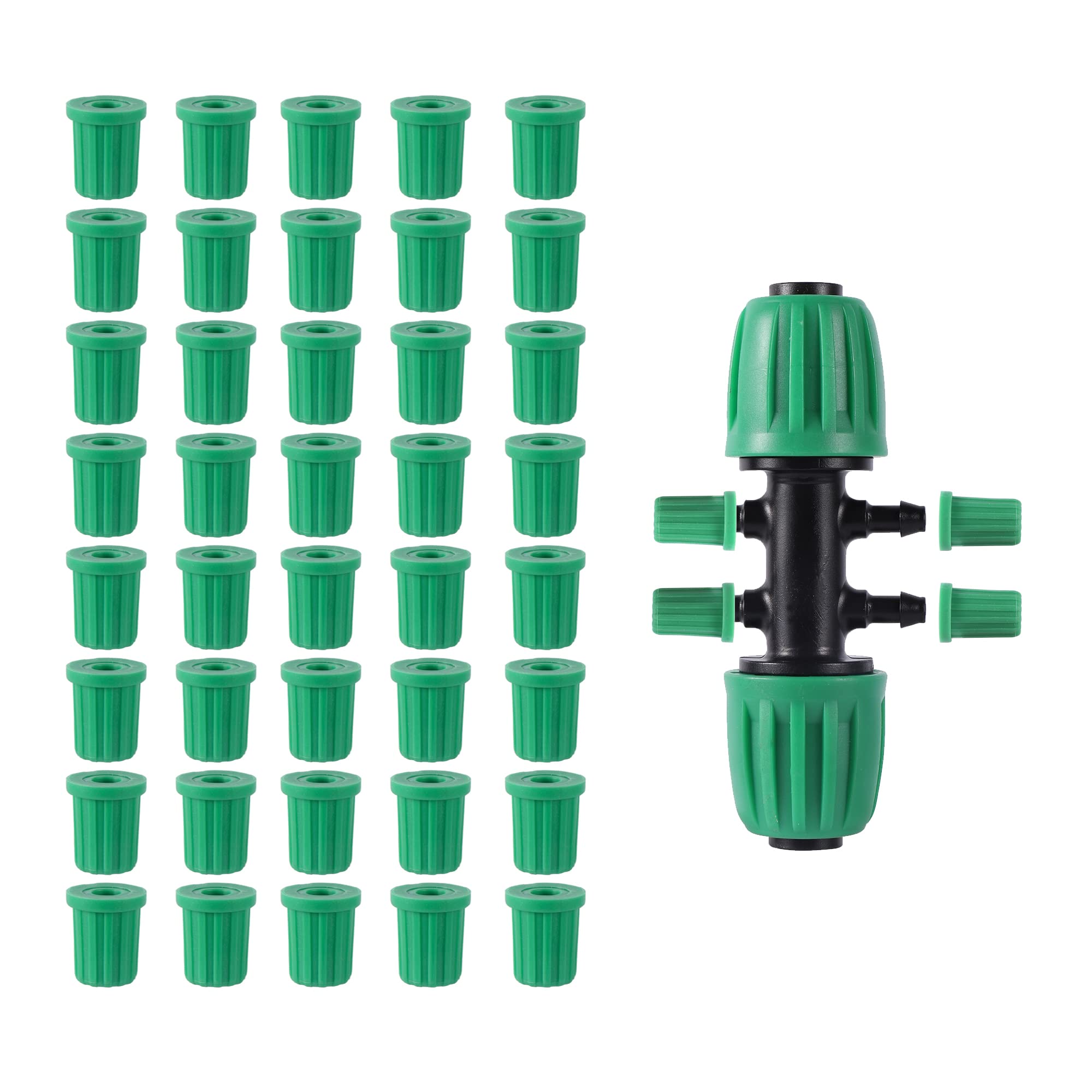 1/4 Barb Connector Plug Cap, Rubber Plug Fitting for 1/4 Hose Irrigation System (Pack of 40 1/4 Inch Plug) — image 1