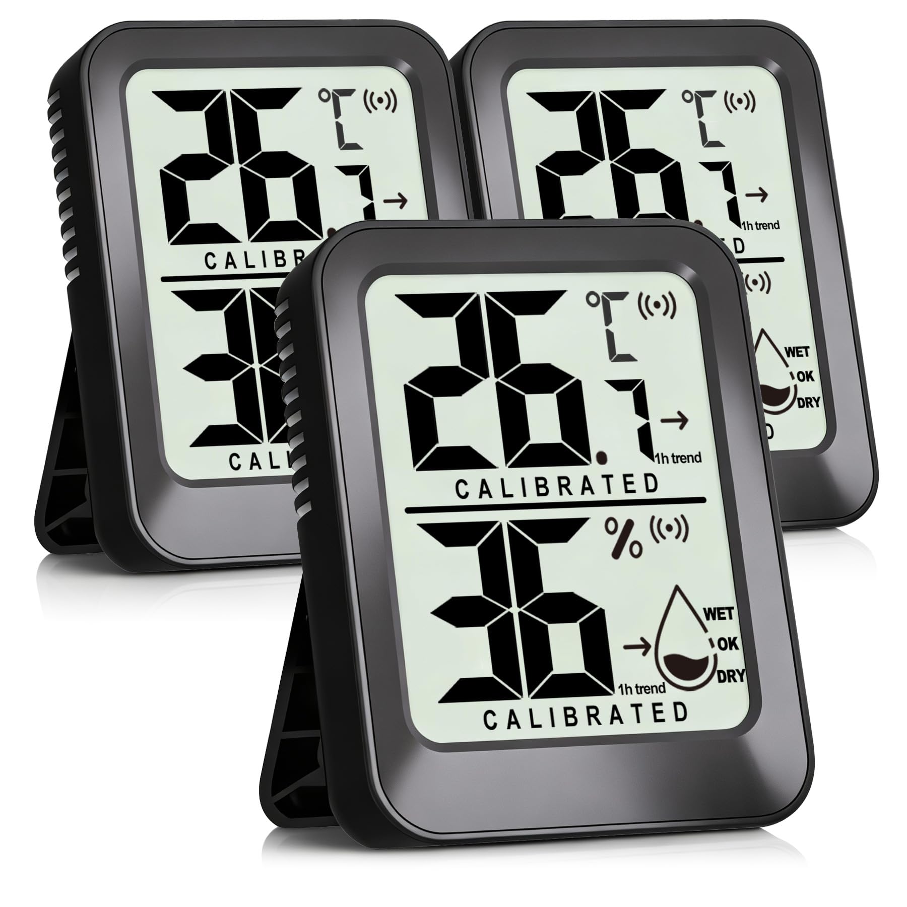 AyayaBoss 3-Pack Room Thermometer Indoor Hygrometer for Home, Digital Sensor Mini Humidity Meter, Temperature Humidity Gauge Monitor for Bedroom, Pet, Plant - Battery Included