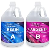 Epoxy Resin 2 Gallon Kit, 1:1 Crystal Clear High Gloss Clear Art Resin | Yellow Resistant &amp; Bubble-Free Easy Mix Formula. Ideal for Coating, Countertop, Table Top, River Tables, Jewelry, Craft DIY