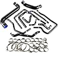 G-PLUS Silicone Radiator Coolant Hose Kit Clamps Compatible With 2002 2003 2004 2005 2006 2007 Subaru Impreza WRX/STi GDA/GDB EJ207, Black