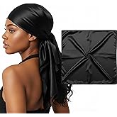 100% Mulberry Silk Head Scarf Large 36" - 19 Momme Women's Hair Wrap for Sleeping, Reduce Frizz & Damage, Natural Soft Silk