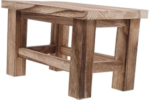 FOYTOKI Wooden Step Stool for Adults Small Solid Wood Shoe Changing Stool Rustic Vintage Foot Rest