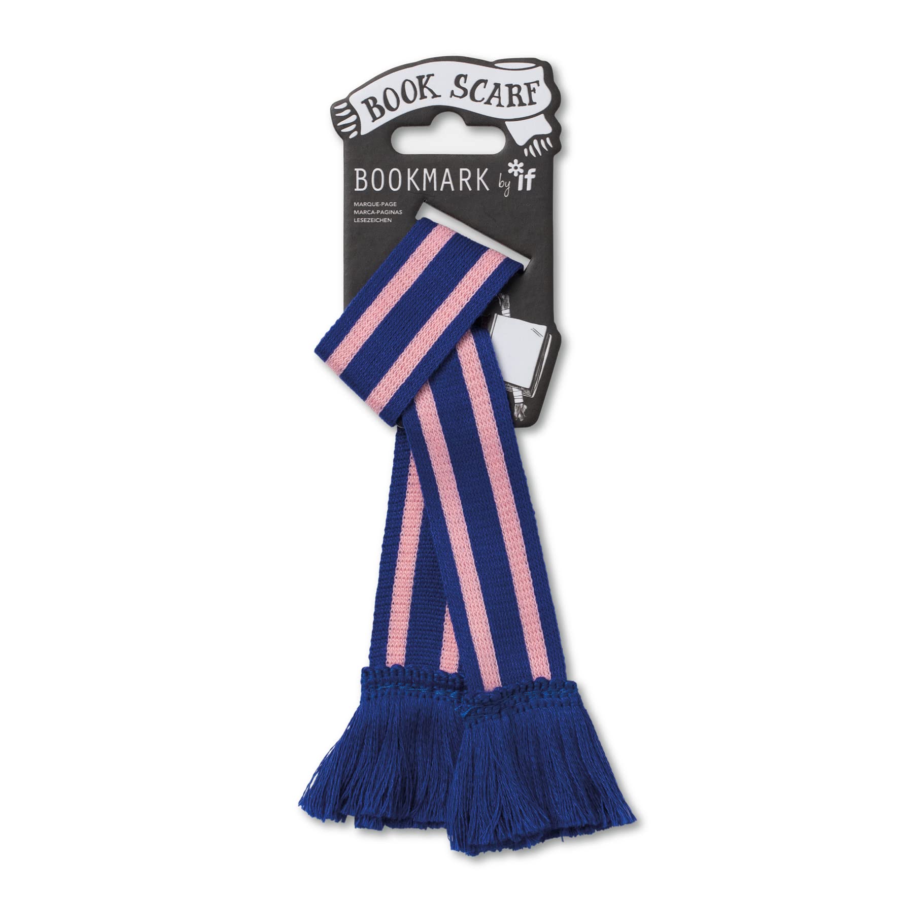 IF Book Scarf Bookmark - Blue & Pink