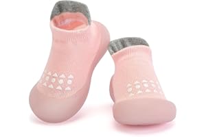 BACSAC Infant Walking Shoes Baby Sock Shoes with Soft Rubber Sole, Non-Slip Toddler Slippers for boys and girls, Breathable Sneakers