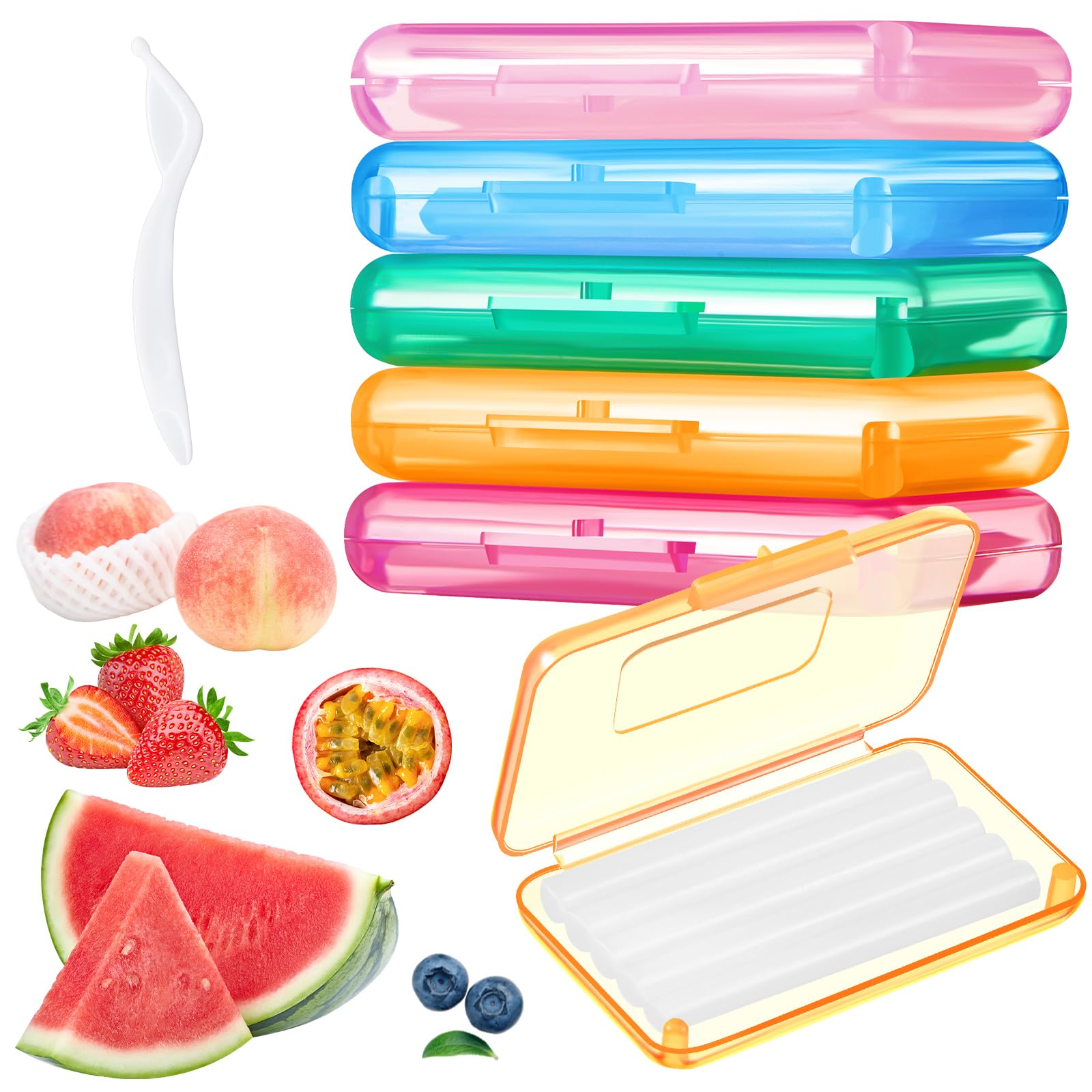 Photo 1 of Geiserailie 5 Pack Braces Wax for Teeth New Flavored Dental Orthodontic Wax with Applicator Scraper for Braces Wearer, Oral Appliances, Aligners Patients,5 Fruit Flavors