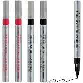 KOKUYO Alcohol Resistant Laboratory Markers, 3 Black &amp; 2 Red Permanent Freezer Lab Pens with 0.6mm Fine Point Tip, Designed for Industrial, Lab and Hospital Use, Japan Import