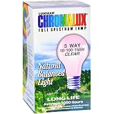 CHROMALUX LIGHT BULB,STD,CLR,3WAY, BULB