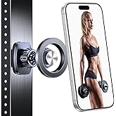 Romuto Magnetic Phone Holder for Gym Mag Safe Phone Holder【Dual Grip】 Gym Phone Holder Magnet Phone Camera Mount for Gym Accessories for Women Attach to Metal Surface with iPhone 17 Pro Max 16 15 14