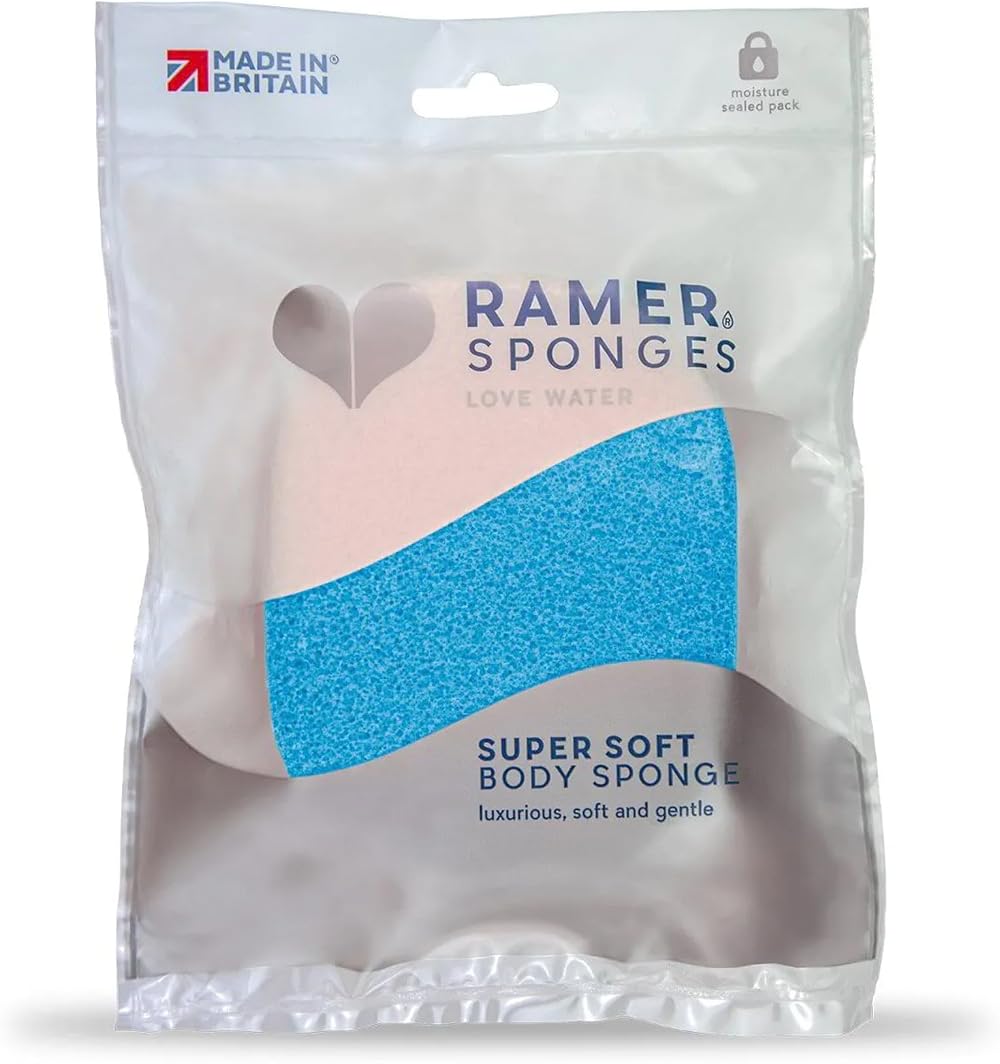 RAMER Ramer Shower Sponge Super Soft Small Ocean Blue 120mm x 90mm x 20mm