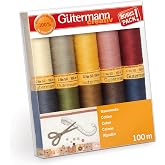 Gutermann 734521-3 Thread Set Natural Cotton 50 100m/10 reels, Col 2 Assorted