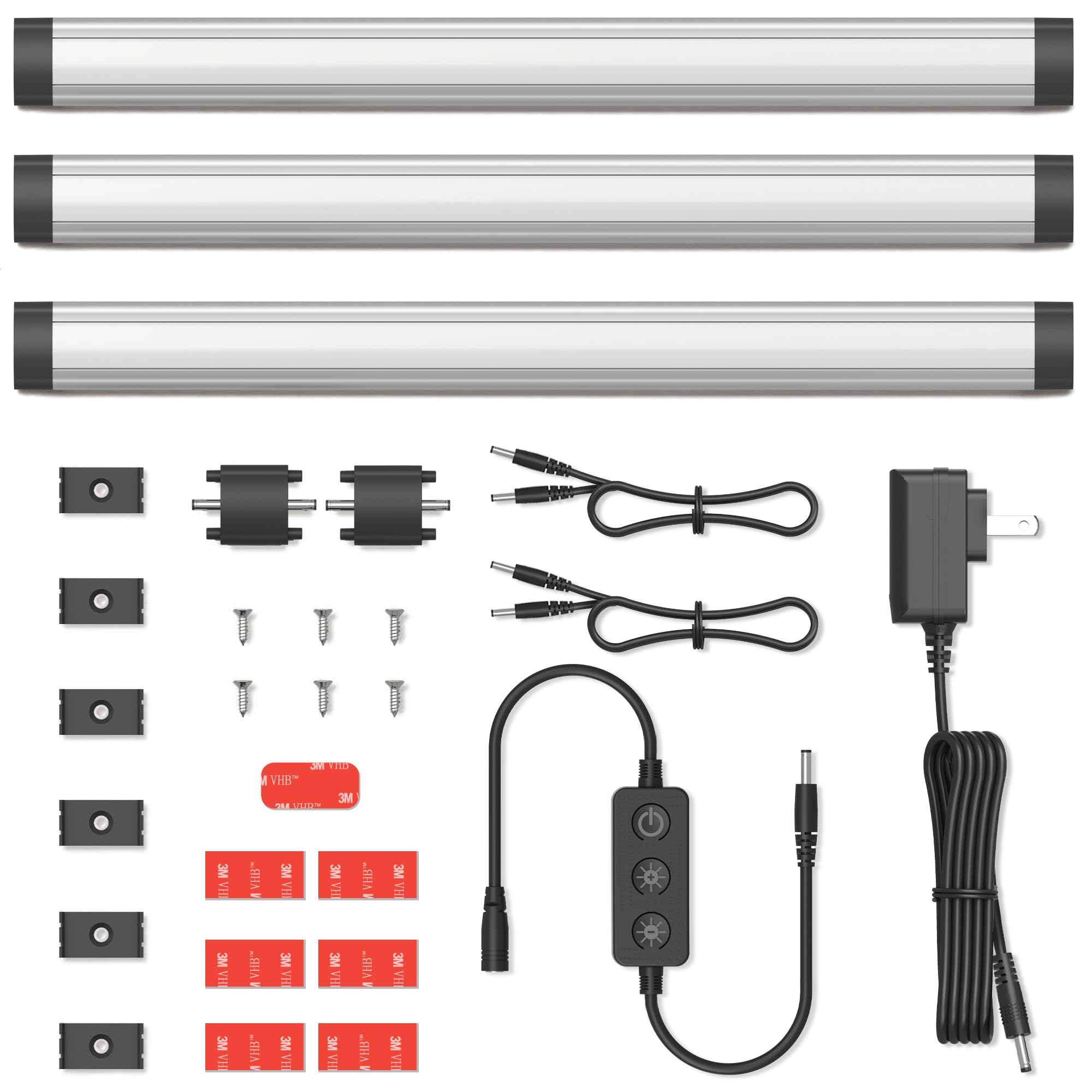 Photo 1 of GETINLIGHT 12-inch Plug-in LED Under Counter Lights for Kitchen, Day Light 5000K, Pack of 3, IN-0110-23-SN-5K
