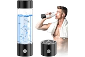 MOVOCA Hydrogen Water Bottle, 3Min 2200PPB Rapid Hydrogen Water Generator -SPE PEM Tech, 14OZ Portable Hydro Water Machine, Health Care Gifts for Husband, Wife, Family, Friends, Travel
