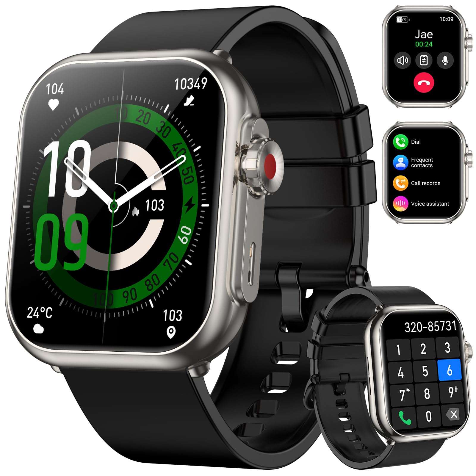 Smart Watch for Men Women, 1000 mAh 100 Day Battery Life, 1.85