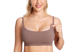 MOMANDA Women's Nursing Bras Ribbed Seamless Bralettes Support Sports Bra Wireless Maternity Breastfeeding Bra Sleep