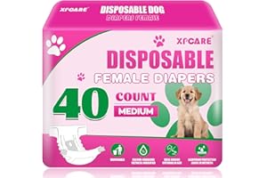 XPCARE 40 Count Disposable Female Dog Diapers, Super Absorbent, Leak Proof, Dog Diapers,Dog Period Diaper Female, for Inconti