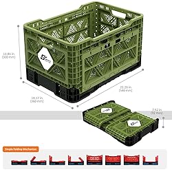 Bigant Heavy Duty Collapsible & Stackable Plastic