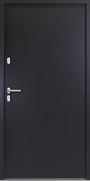 kuporta Aluminium Kellertür Hannes 100 x 200 cm DIN links anthrazit mit Drücker/Drücker