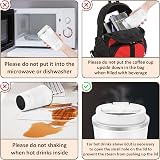 Aolieh Travel Mug 380 ml Stainless Steel Insulated Cup with Lid White view 6