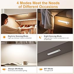Gritin 10.2inch Under Cabinet Lighting Rechargeable