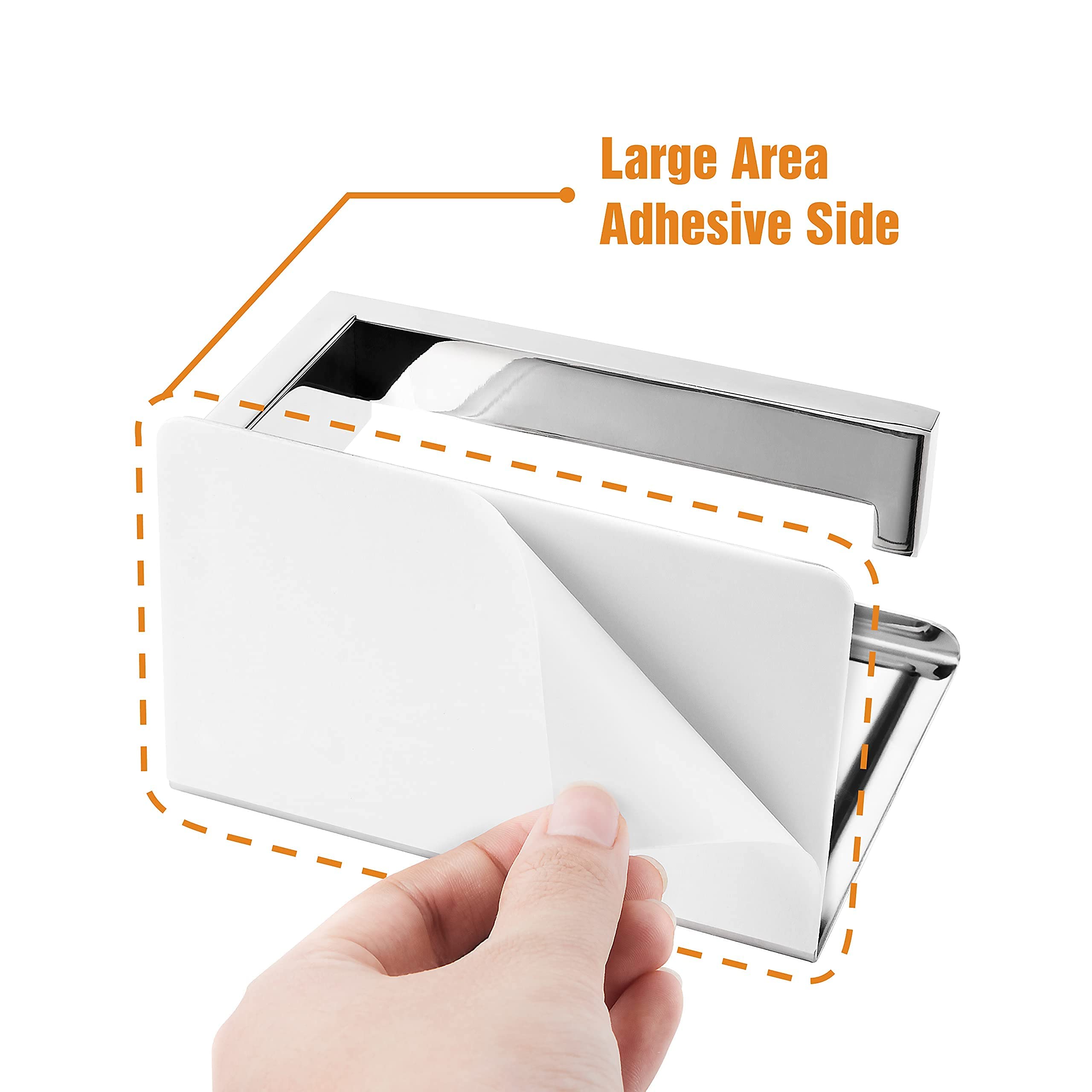 HITSLAM Chrome Toilet Paper Holder, Stick on Toilet Paper Holder with ...