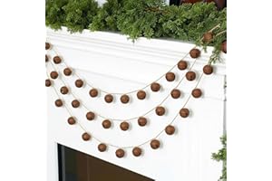 Simgoing 4 Pcs 6.5 ft Christmas Rusty Bells Garland, 1.38 Inch Primitive Metal Rusty Jingle Bells with Jute Rope, Rustic Farmhouse Vintage Hanging Garland for Christmas Tree Mantle Wall Decor