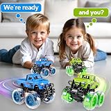 Winstico Monster Truck Light Up Toy Cars 2 Pack Pull Back No Battery 3+ view 3