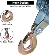 Nisorpa 1.8 Ton Rope Hoist Pulley Block 4000 lbs w/ 2 Webbing Slings 20m Rope view 8