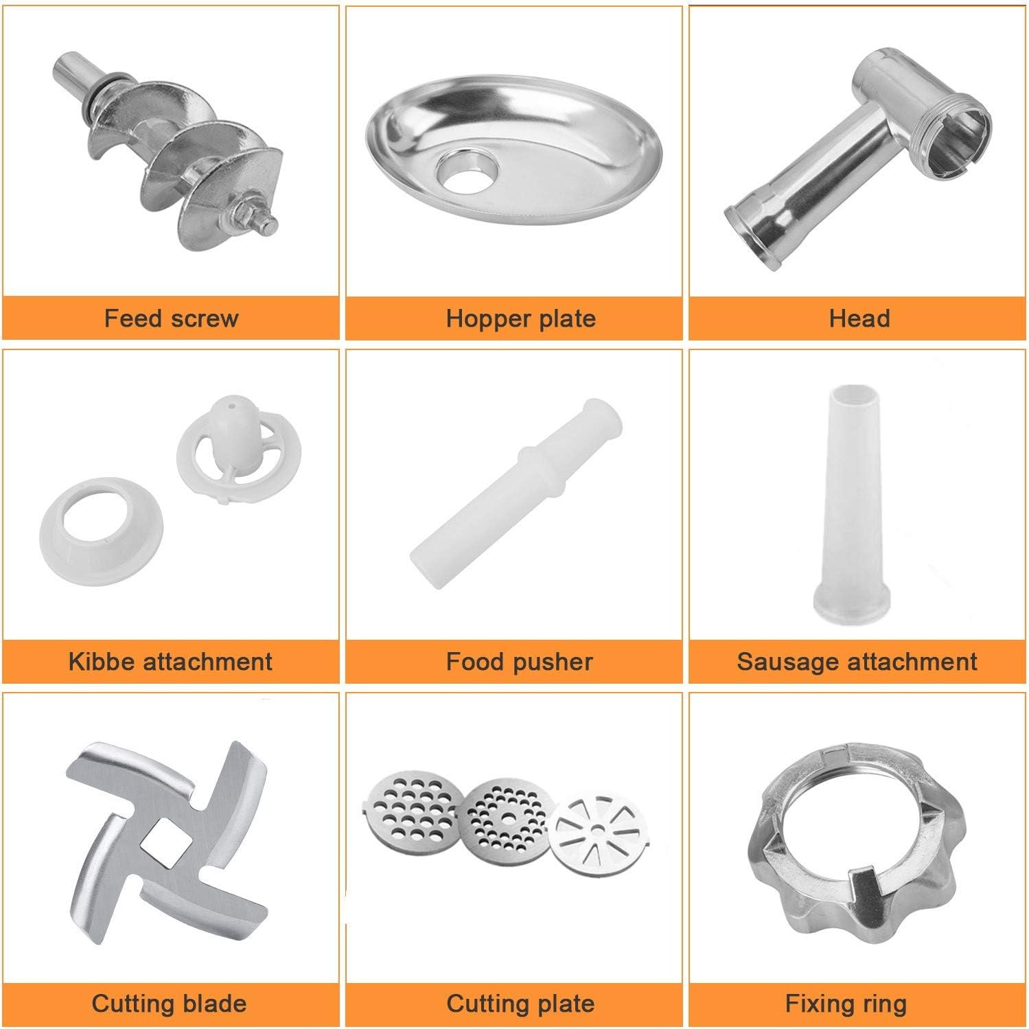 Electric Meat Grinder and Duty Household Sausage Maker Meats Mincer Food Grinding Mincing Machine with Kibbe Attachement - Image 4