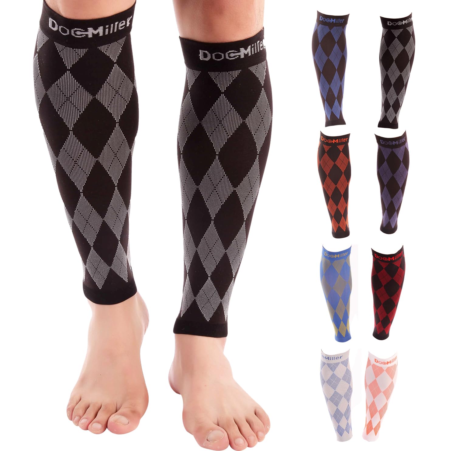 Photo 1 of Doc Miller Calf Compression Sleeve – Footless Socks for Women & Men, 20-30mmHg, Shin Splint & Leg Cramp Support, Varicose Veins, Knee High, 1 Pair