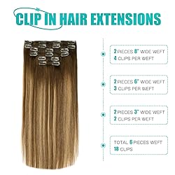 SURNEL Clip in Hair Extensions Chocolate Brown to