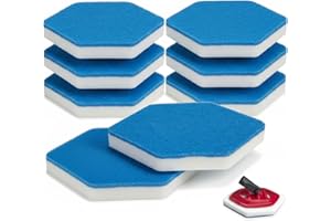 ​8 Pack Mop Refill Pads Compatible with Vileda Bath Magic Bathroom & Tub Mop, Triangle Sponge Scrubber Replacement for Cleani