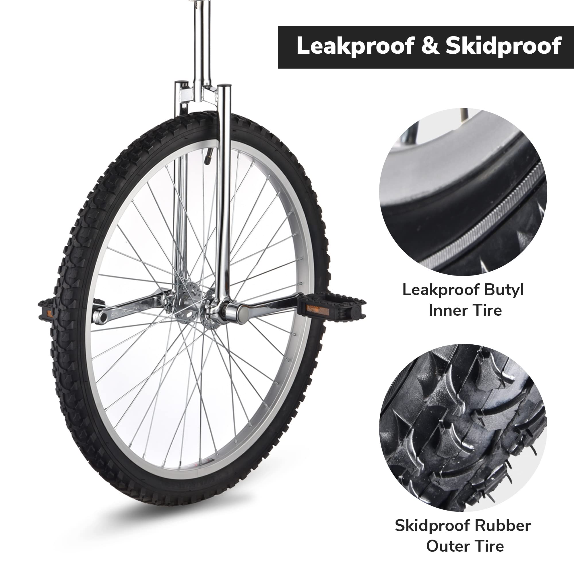 AW 16/18/20/24 Inch Wheel Outdoor Unicycle Adjustable Seat Exercise Bicycle Fit Adults Kids Outdoor Sports Fitness Exercise, for Choice