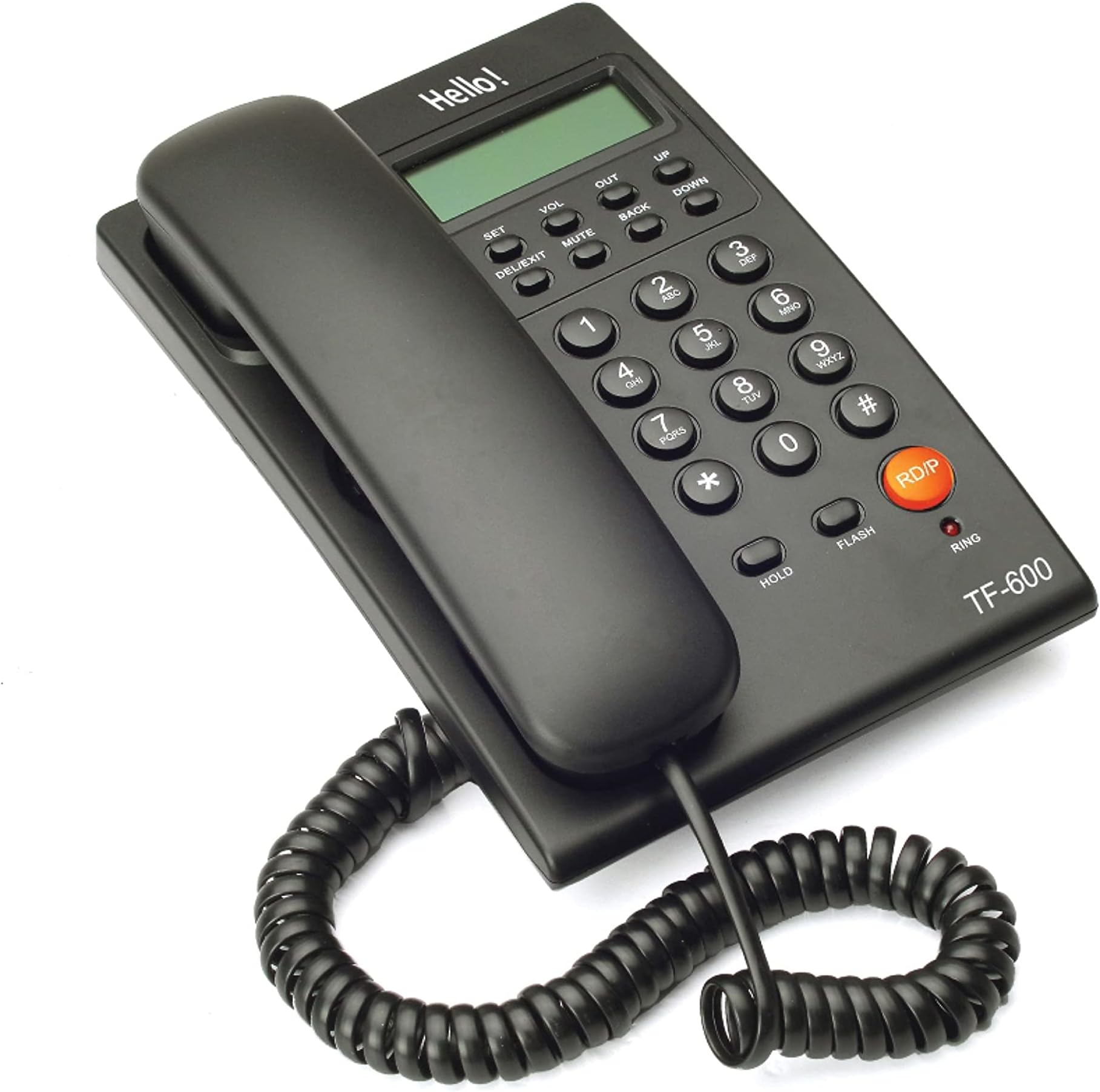 Hello ! TF-600 CLI Caller ID Corded Landline Phone for intercom and EPABX Desk & Wall Mountable (Black) Made in India