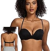 Multiway Convertible Bras Low Back Bra for Backless Dress Underwired Push Up Balconette Bra for Women