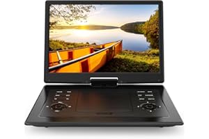 17.9" Portable DVD Player for Kids with 15.6" Swivel Screen, 5 Hours Rechargeable Battery, Car DVD Player with High Volume Du